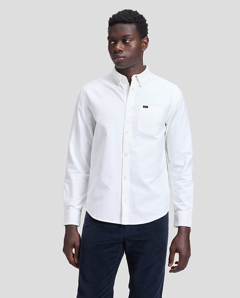 Camisa de hombre de corte regular de cuadros - Lee - Blanco Blanco-1