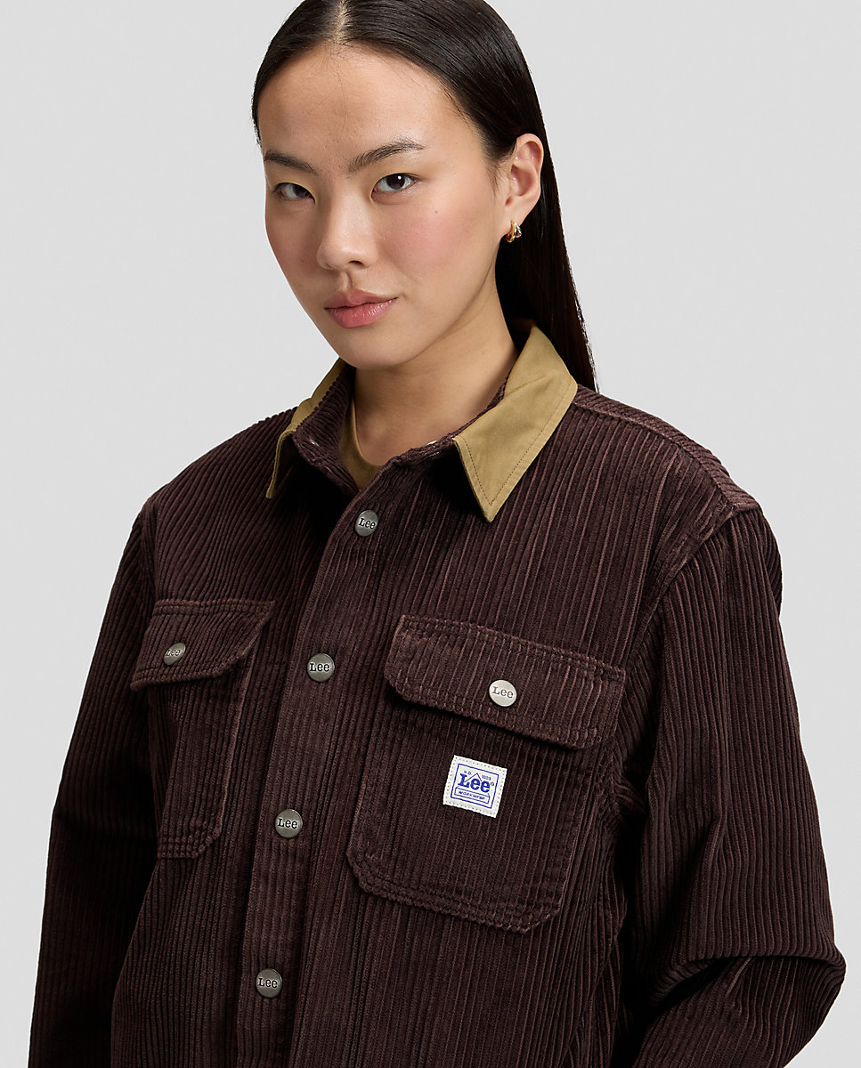 Sobrecamisa de hombre de manga larga en blanco - Lee - Marrón Marrón-5
