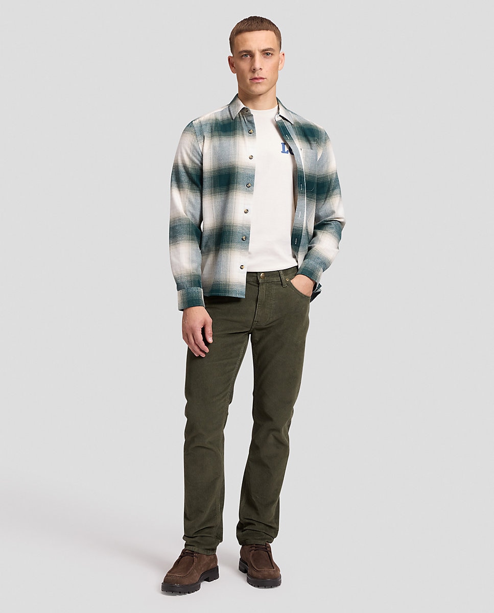Camisa de hombre de manga larga de cuadros - Lee - Verde Verde-3
