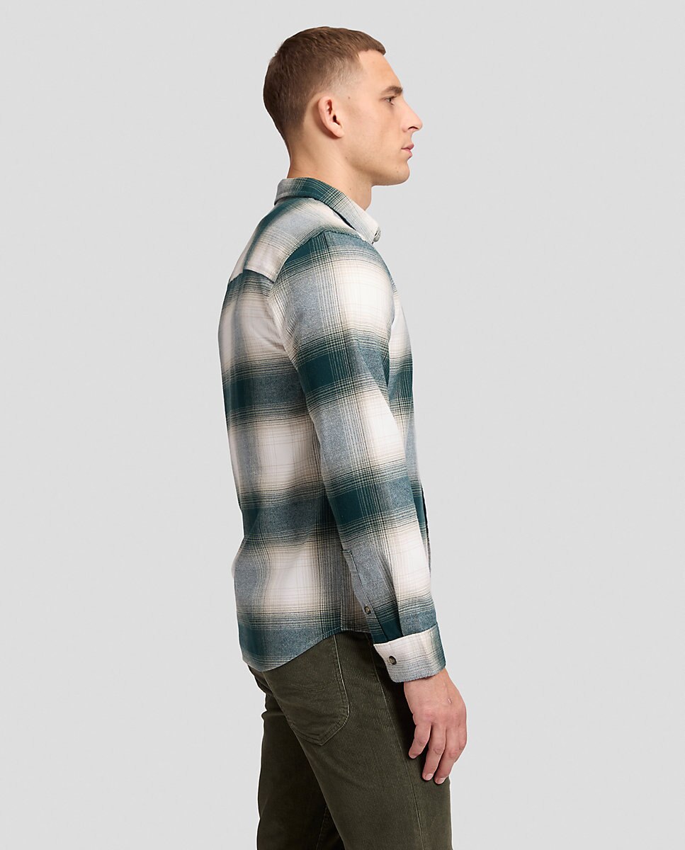 Camisa de hombre de manga larga de cuadros - Lee - Verde Verde-4