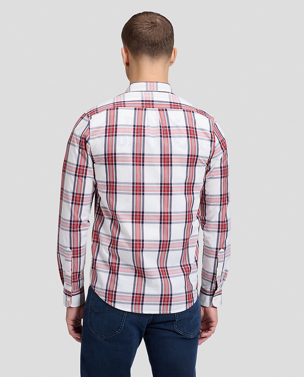Camisa de hombre de corte regular de cuadros - Lee - Blanco Blanco-2