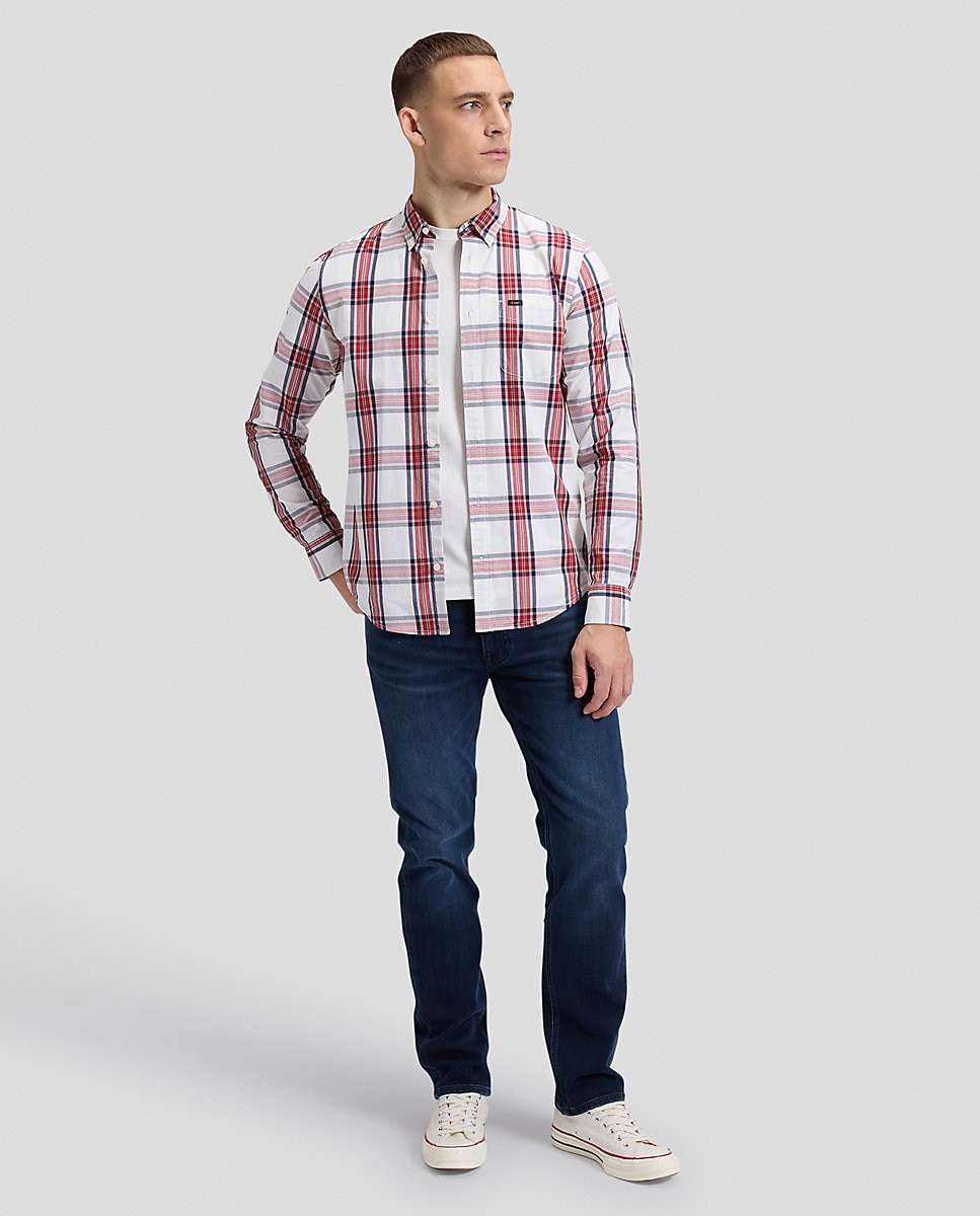 Camisa de hombre de corte regular de cuadros - Lee - Blanco Blanco-3