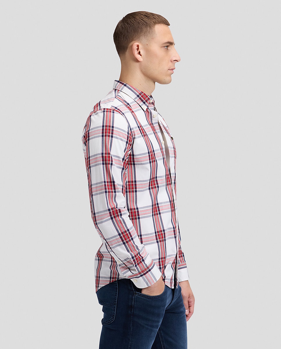 Camisa de hombre de corte regular de cuadros - Lee - Blanco Blanco-4