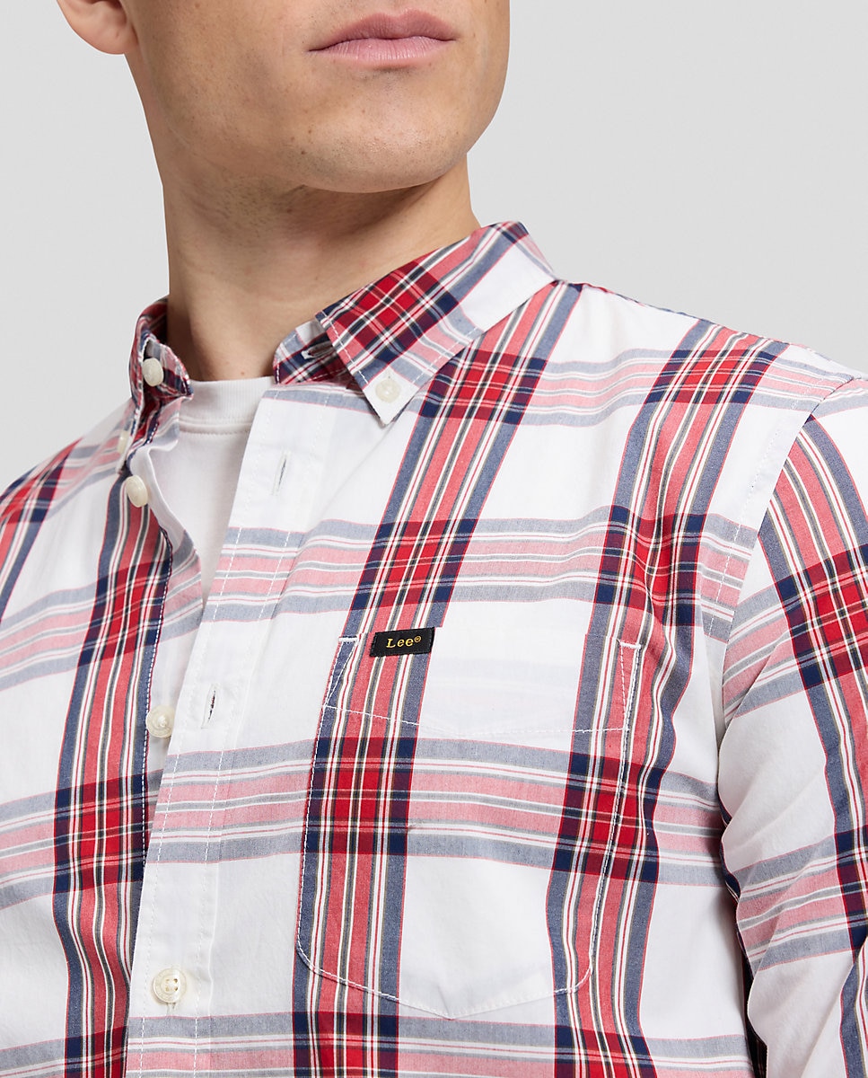 Camisa de hombre de corte regular de cuadros - Lee - Blanco Blanco-5