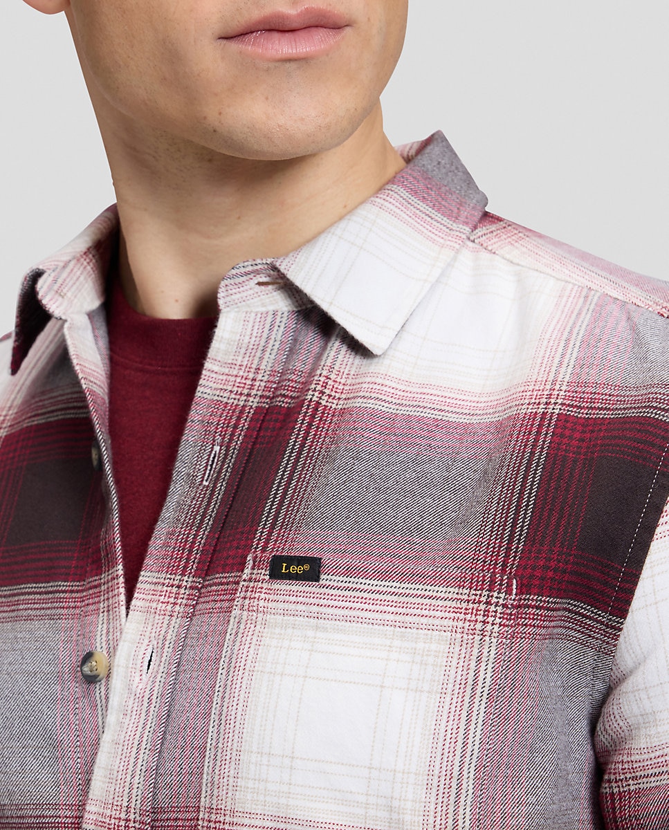 Camisa de hombre de manga larga de cuadros - Lee - Rojo Rojo-5