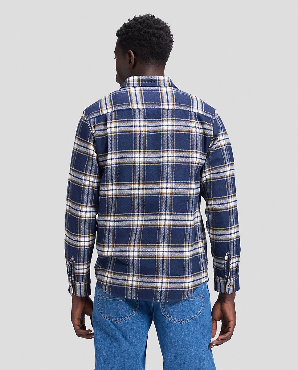 Camisa de quadros de hombre de manga larga de corte relaxed - Lee - Azul Azul-2
