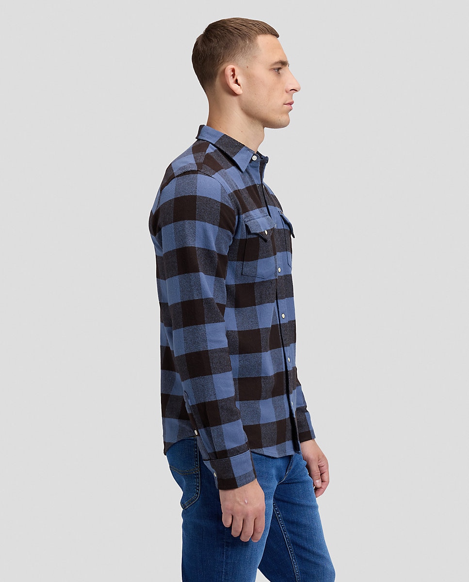 Camisa de hombre de manga larga de cuadros - Lee - Marrón Marrón-4