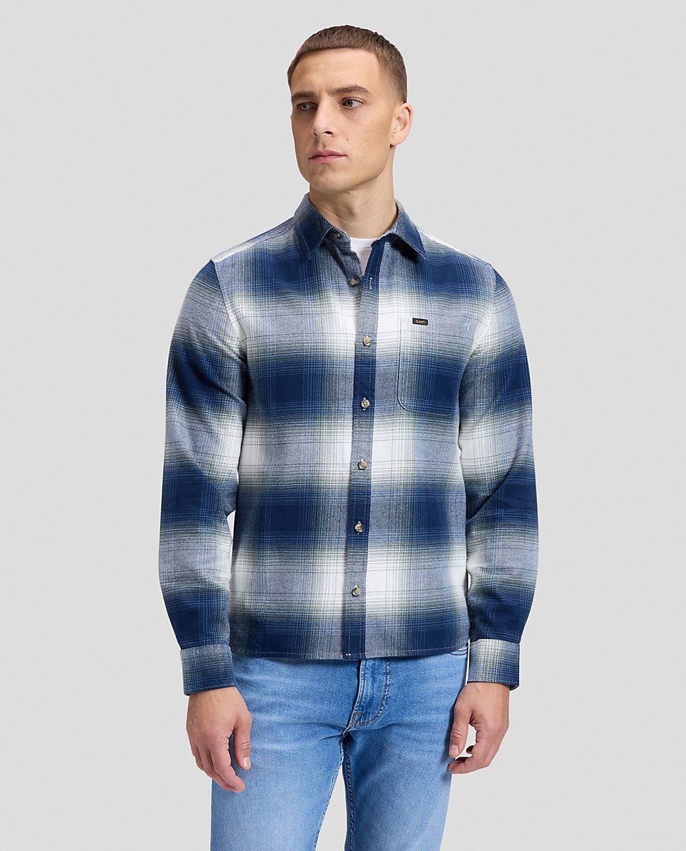 Camisa de hombre de manga larga de cuadros - Lee - Azul Azul-1