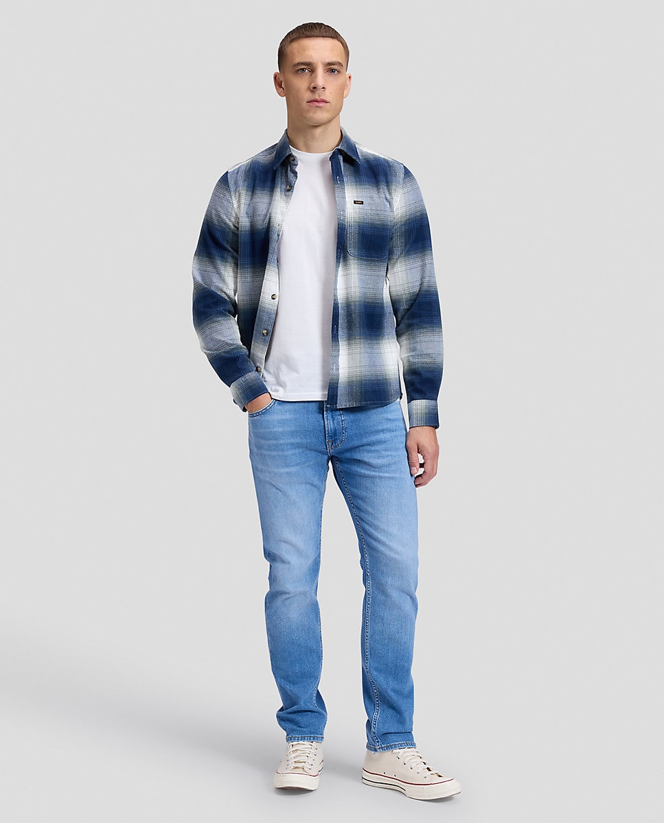 Camisa de hombre de manga larga de cuadros - Lee - Azul Azul-3