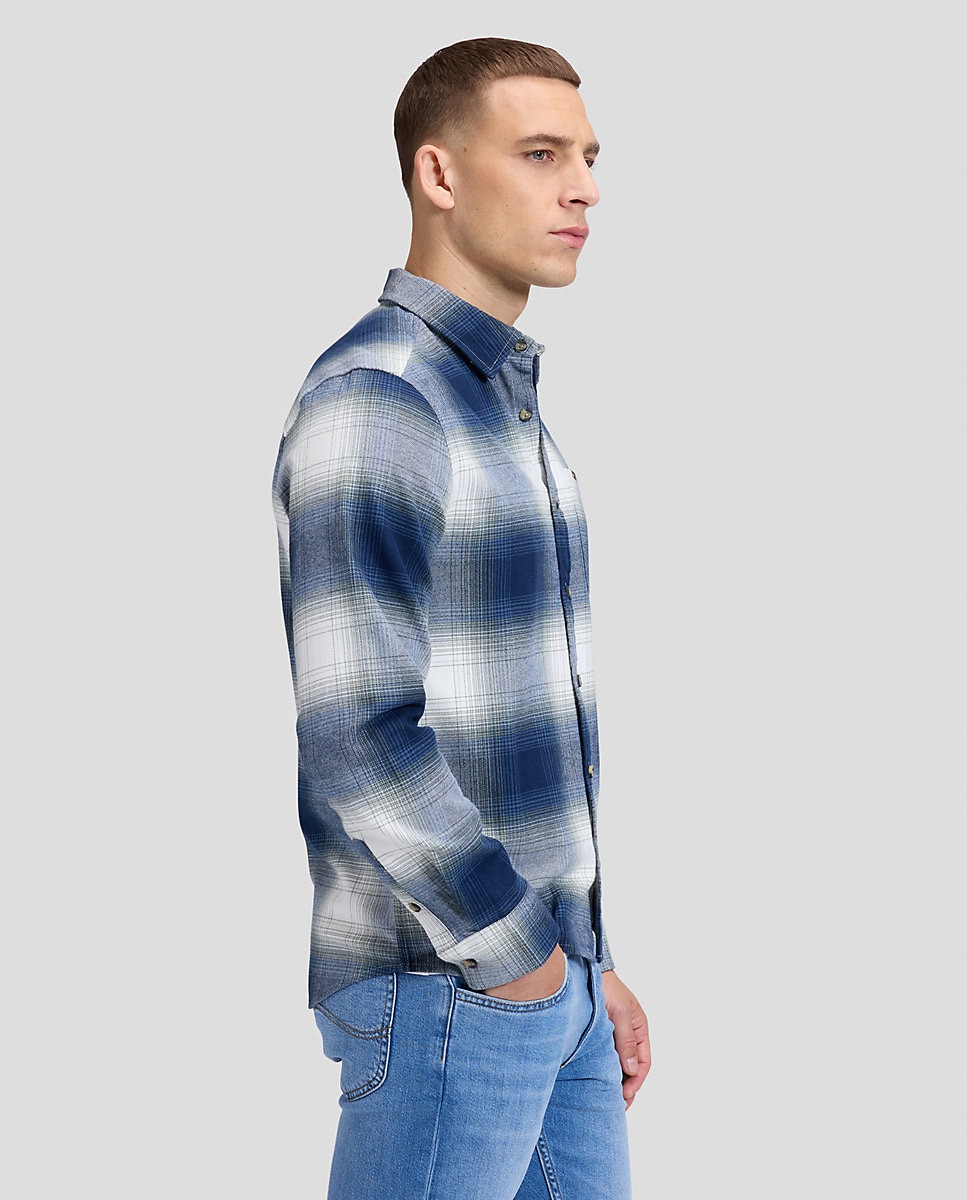 Camisa de hombre de manga larga de cuadros - Lee - Azul Azul-4