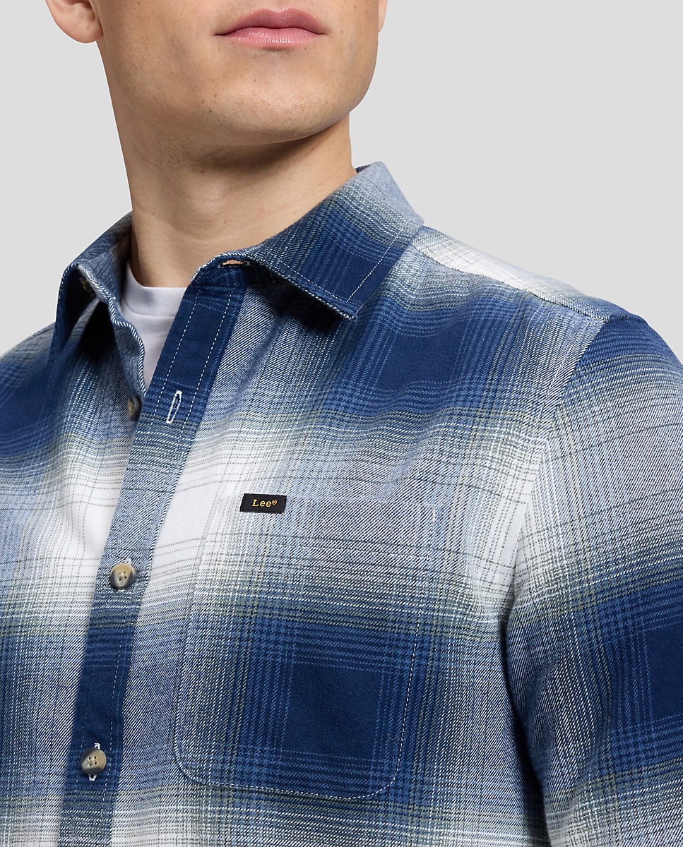 Camisa de hombre de manga larga de cuadros - Lee - Azul Azul-5