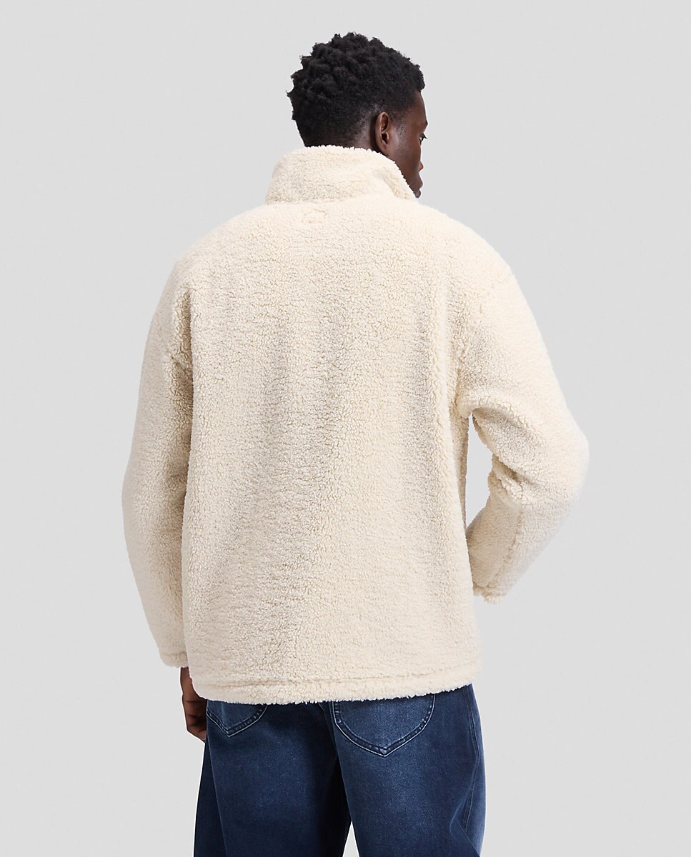 Sudadera con cremallera en el cuello de hombre en con etiqueta workwear en el pecho - Lee - Blanco Blanco-2