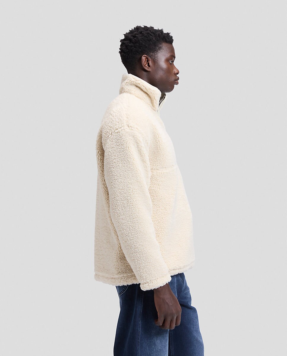Sudadera con cremallera en el cuello de hombre en con etiqueta workwear en el pecho - Lee - Blanco Blanco-4