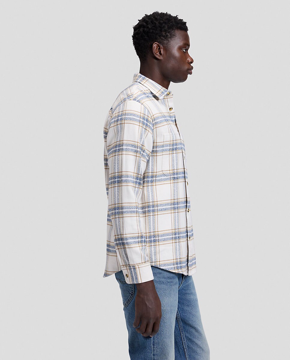 Camisa de quadros de hombre de manga larga de corte relaxed - Lee - Blanco Blanco-4