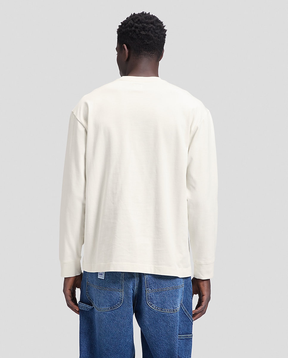 Camiseta de hombre de manga larga de corte relaxed - Lee - Blanco Blanco-2