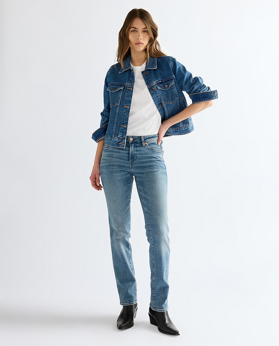 Vaquero de mujer recto dallas de tiro medio - Wrangler - Azul Azul-2