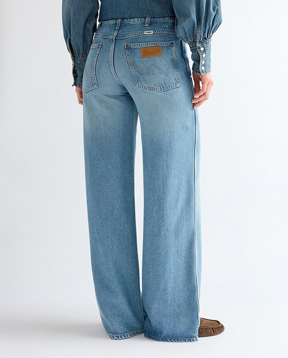 Vaquero ancho world wide de mujer de corte wide leg en - Wrangler - Azul Azul-3