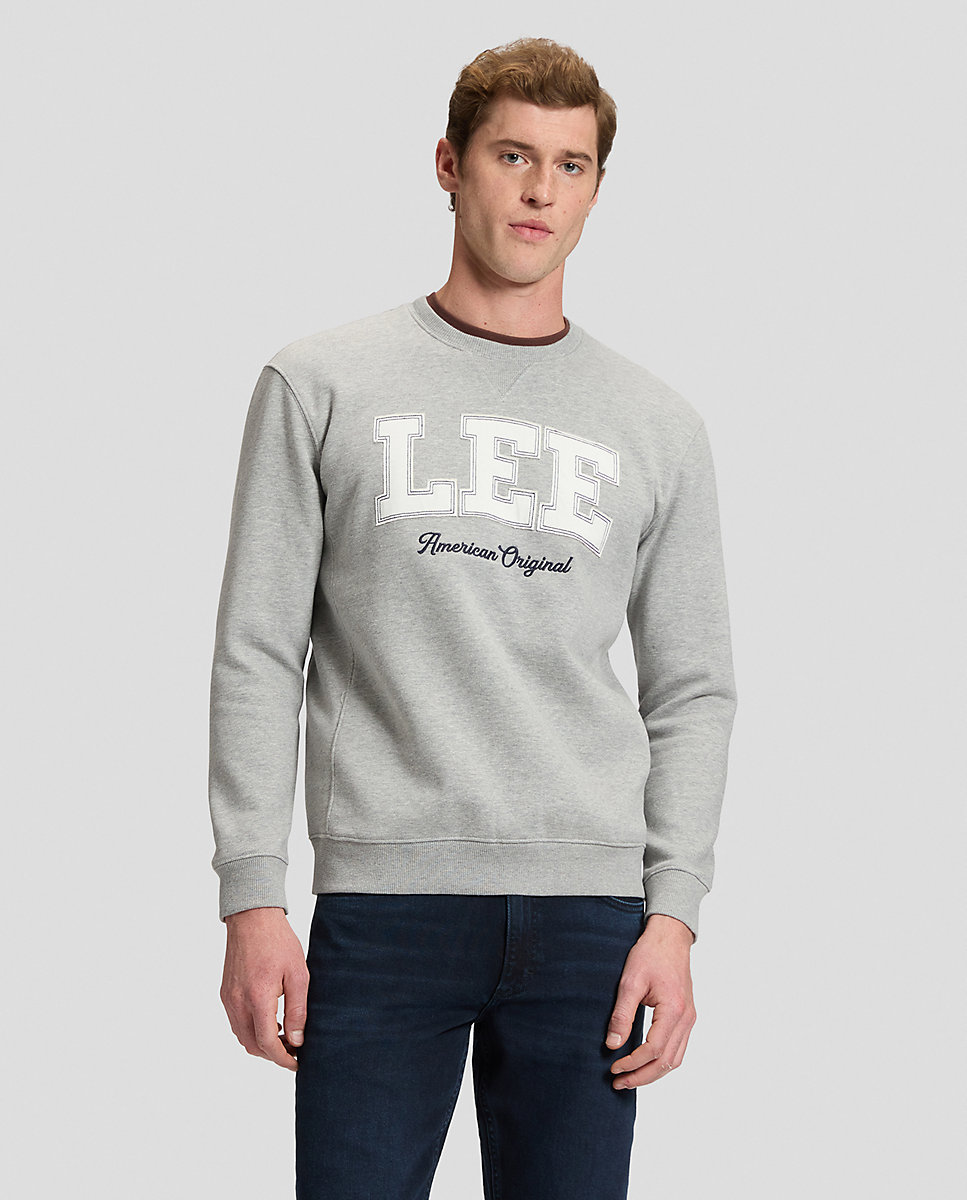Imagen 0 de Sudadera con cuello redondo de hombre en gris de corte regular Gris