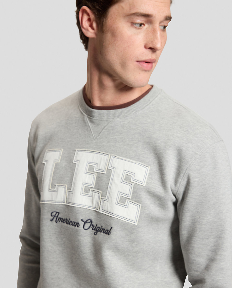 Sudadera con cuello redondo de hombre en de corte regular - Lee - Gris Gris-5