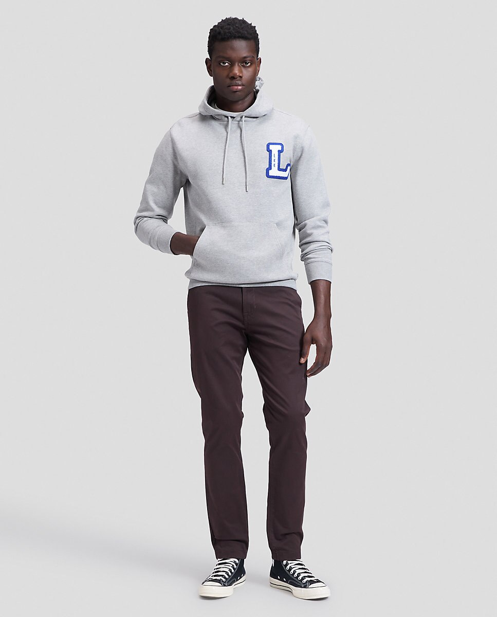 Sudadera con capucha de hombre en de corte regular - Lee - Gris Gris-3