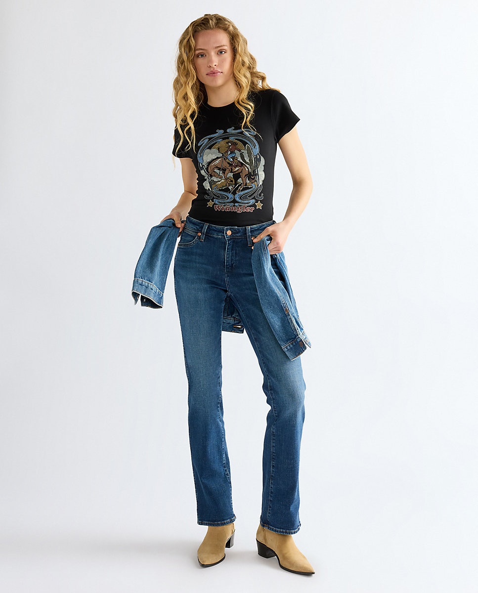 Vaquero campana de mujer de corte bootcut y cintura regular - Wrangler - Azul Azul-2