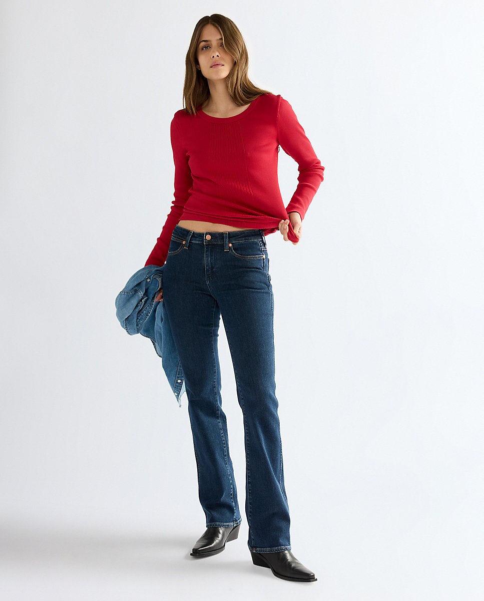 Vaquero campana de mujer de corte bootcut y cintura regular - Wrangler - Azul Azul-2