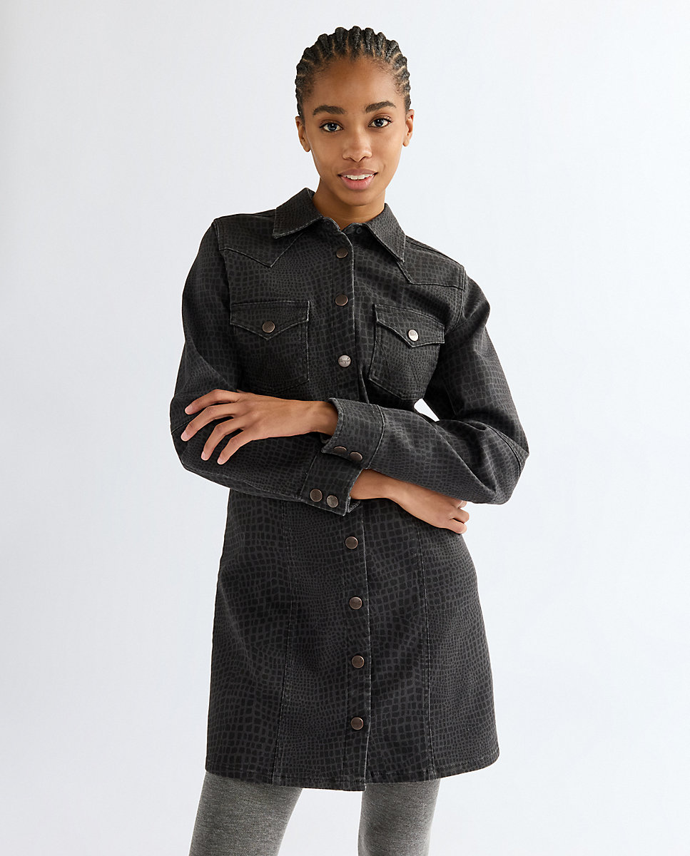 Vestido vaquero corto de manga acampanada - Wrangler - Negro Negro-1
