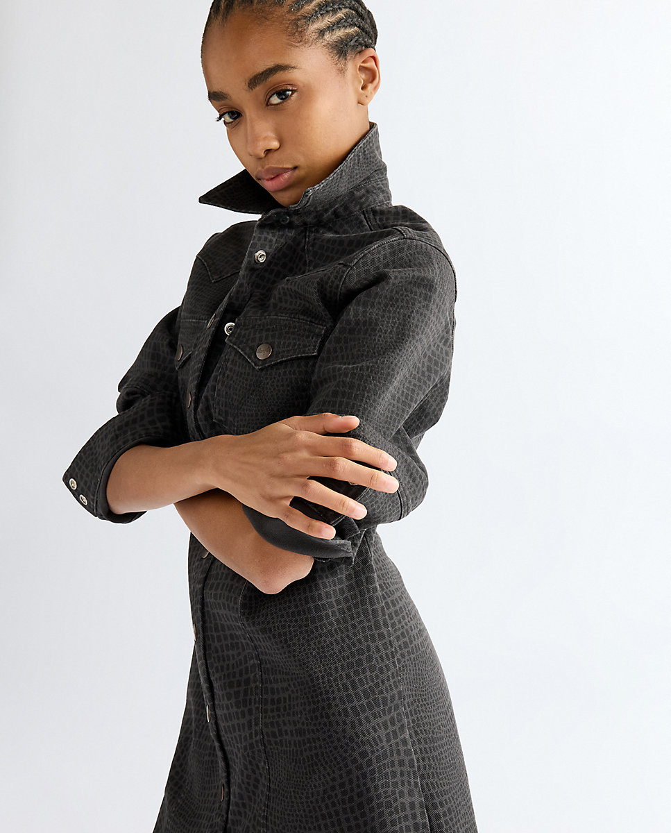 Vestido vaquero corto de manga acampanada - Wrangler - Negro Negro-5