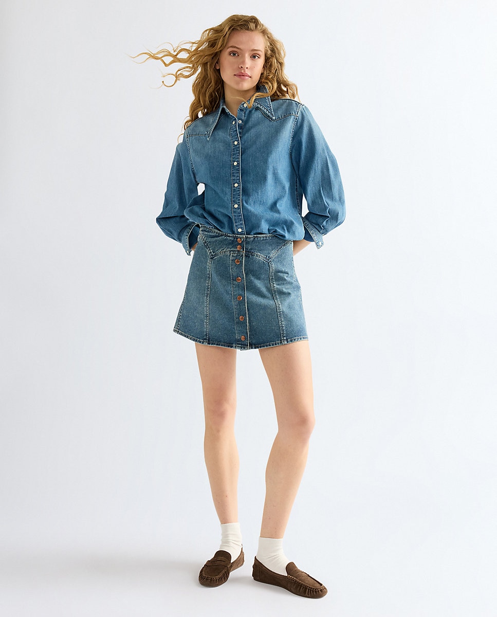Falda vaquera mini - Wrangler - Azul Azul-2