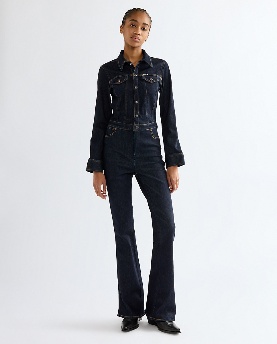 Mono vaquero de mujer con pierna acampanada - Wrangler - Azul Azul-2