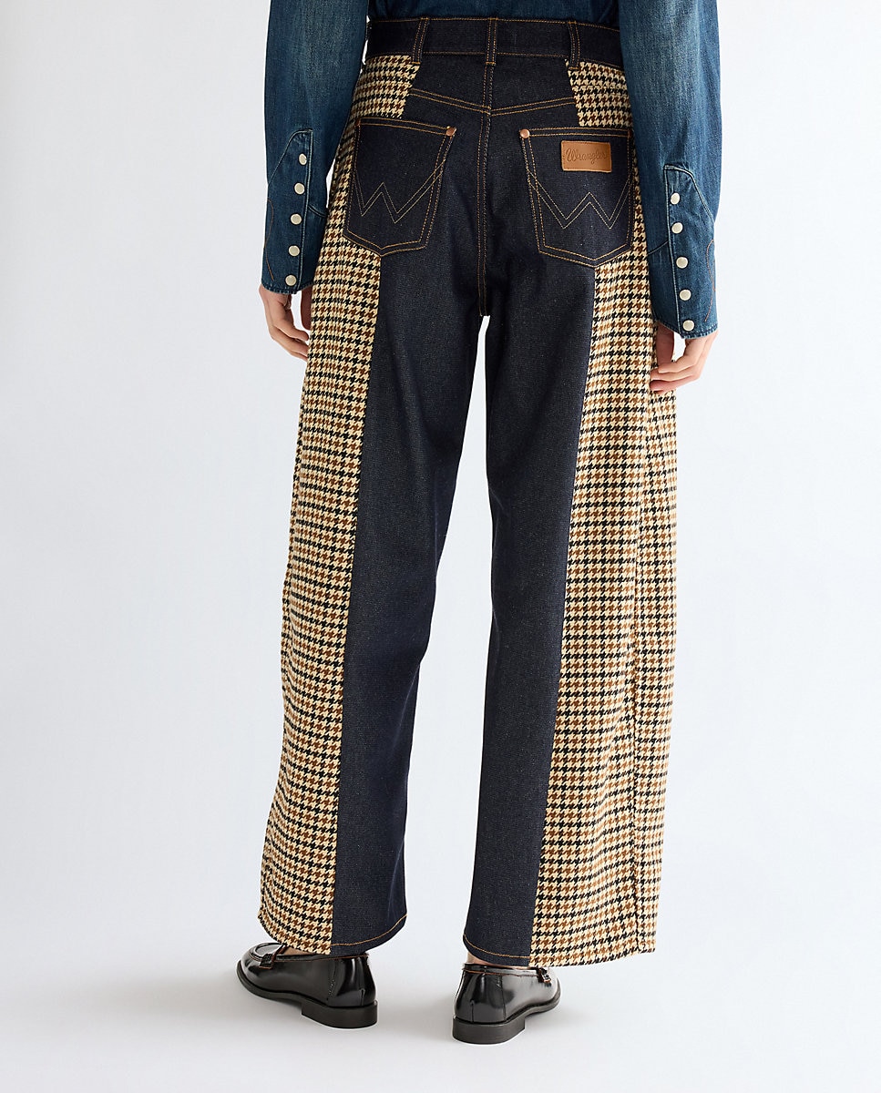 Vaquero de mujer de corte redondeado y insertos de tejido - Wrangler - Azul Azul-3