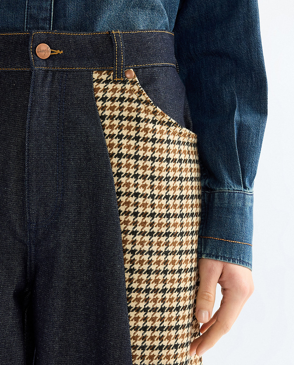 Vaquero de mujer de corte redondeado y insertos de tejido - Wrangler - Azul Azul-4