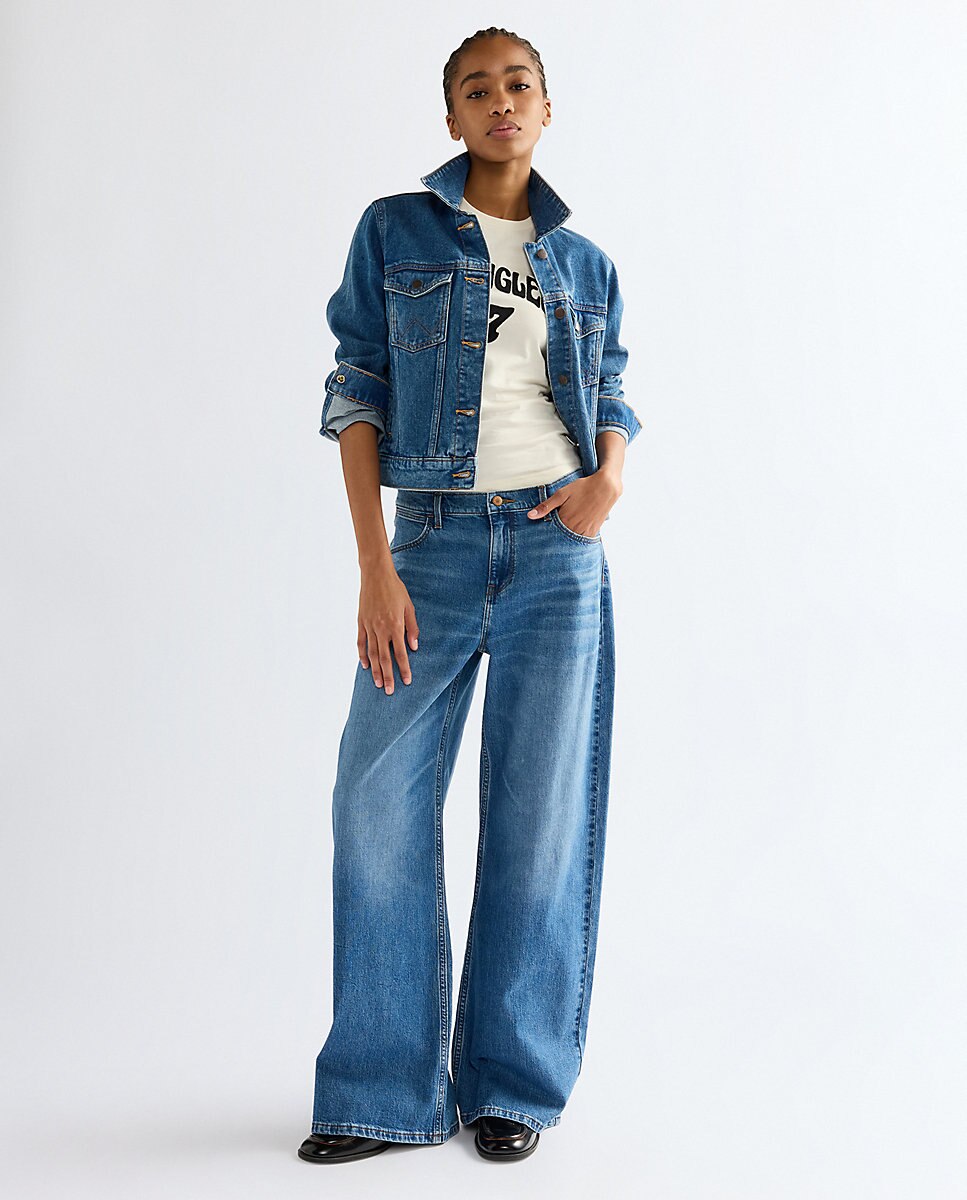 Vaqueros de mujer de tiro bajo ultra barrel - Wrangler - Azul Azul-2