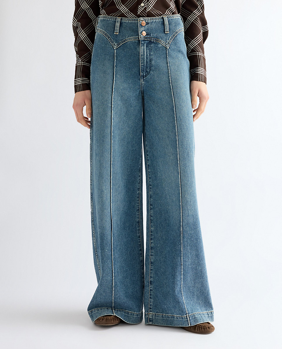 Vaquero de mujer ancho de corte relajado y tiro alto - Wrangler - Azul Azul-1