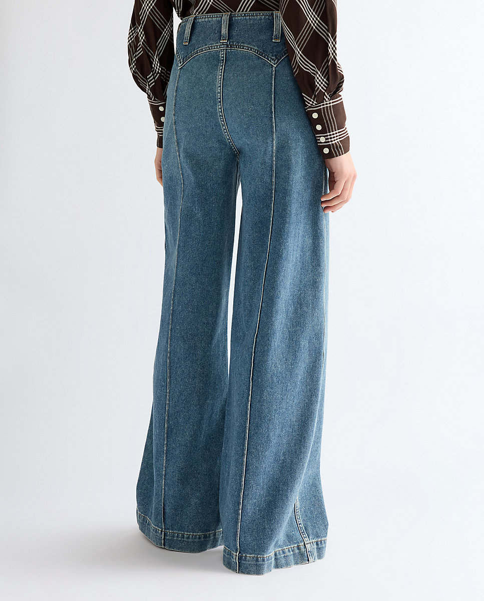 Vaquero de mujer ancho de corte relajado y tiro alto - Wrangler - Azul Azul-3
