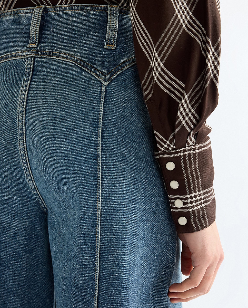 Vaquero de mujer ancho de corte relajado y tiro alto - Wrangler - Azul Azul-5