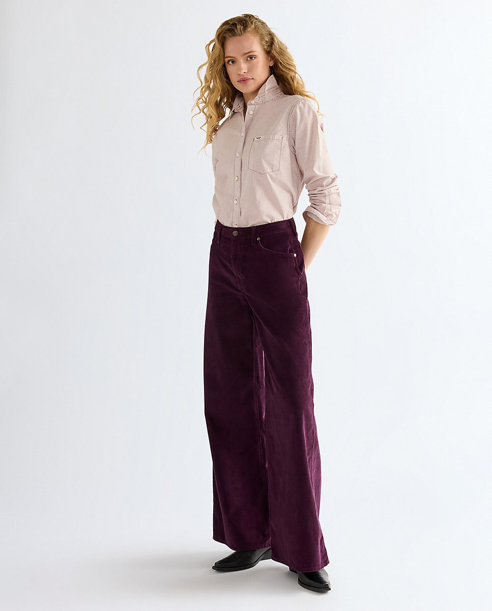 Pantalon de mujer canyon de corte ancho y cintura alta - Wrangler - Morado Morado-2