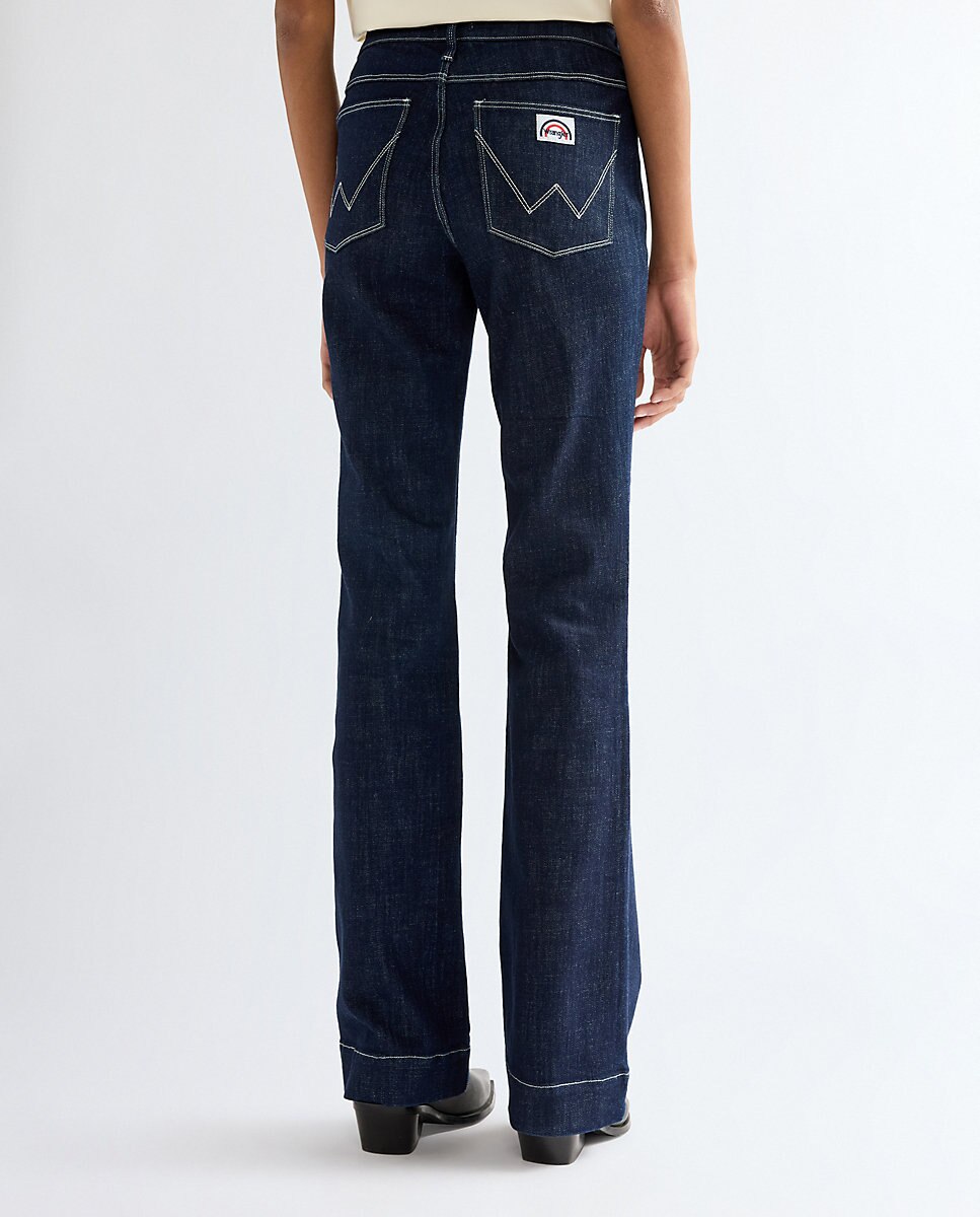 Vaquero campana flare de mujer con cintura regular - Wrangler - Azul Azul-3