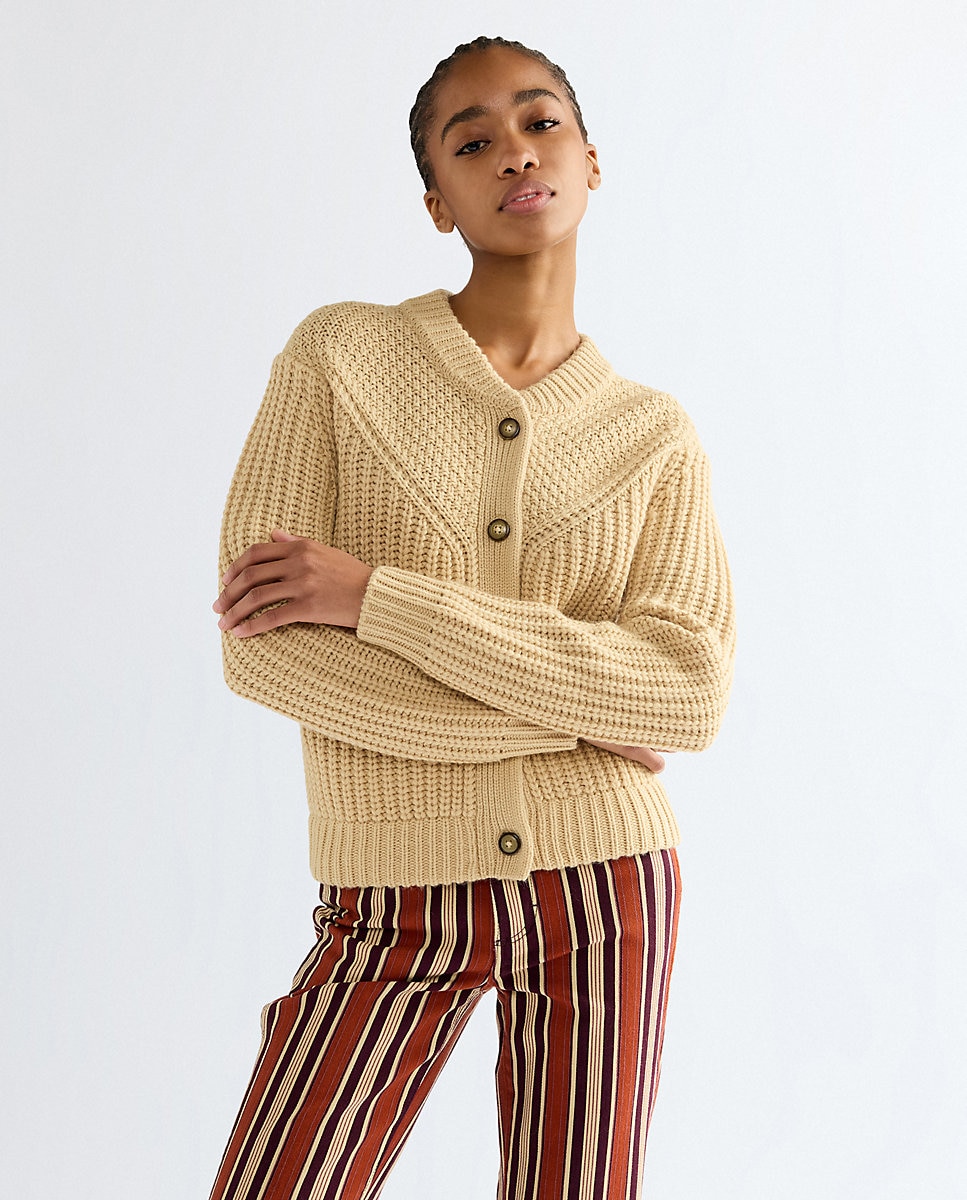 Cárdigan de mujer con canesú de inspiración wéstern - Wrangler - Natural Natural-1