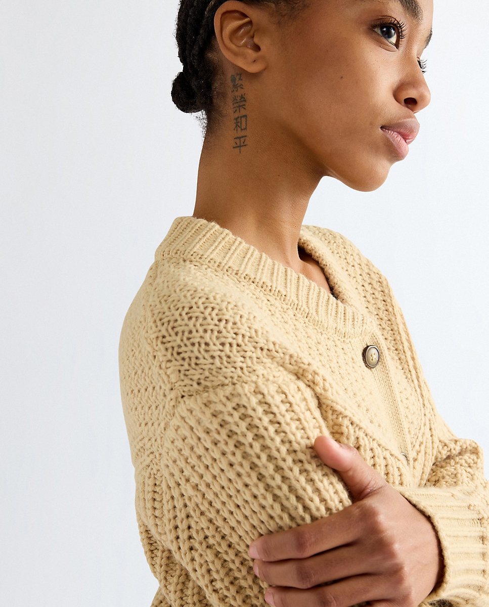 Cárdigan de mujer con canesú de inspiración wéstern - Wrangler - Natural Natural-4