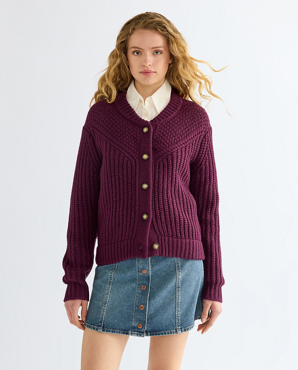 Cárdigan de mujer con canesú de inspiración wéstern - Wrangler - Morado Morado-1