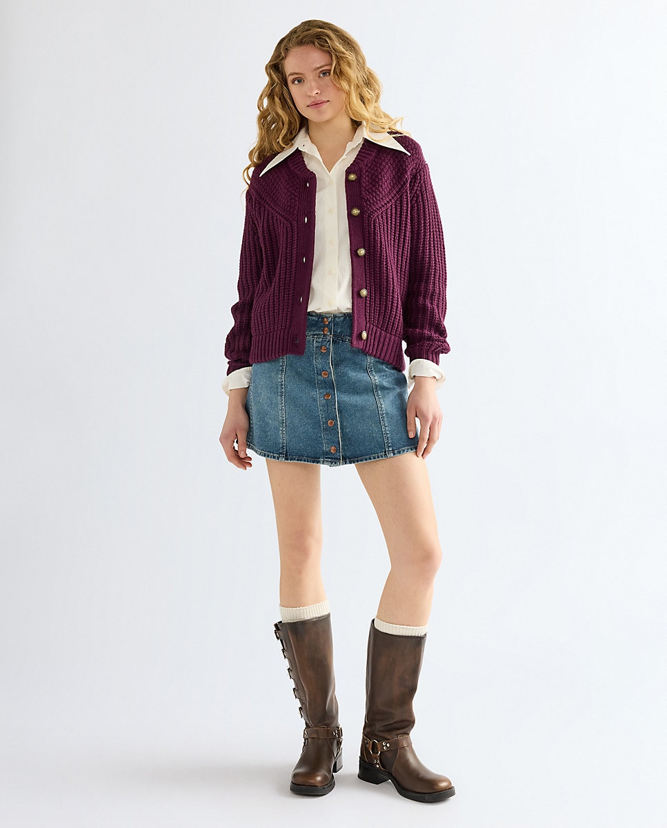Cárdigan de mujer con canesú de inspiración wéstern - Wrangler - Morado Morado-2