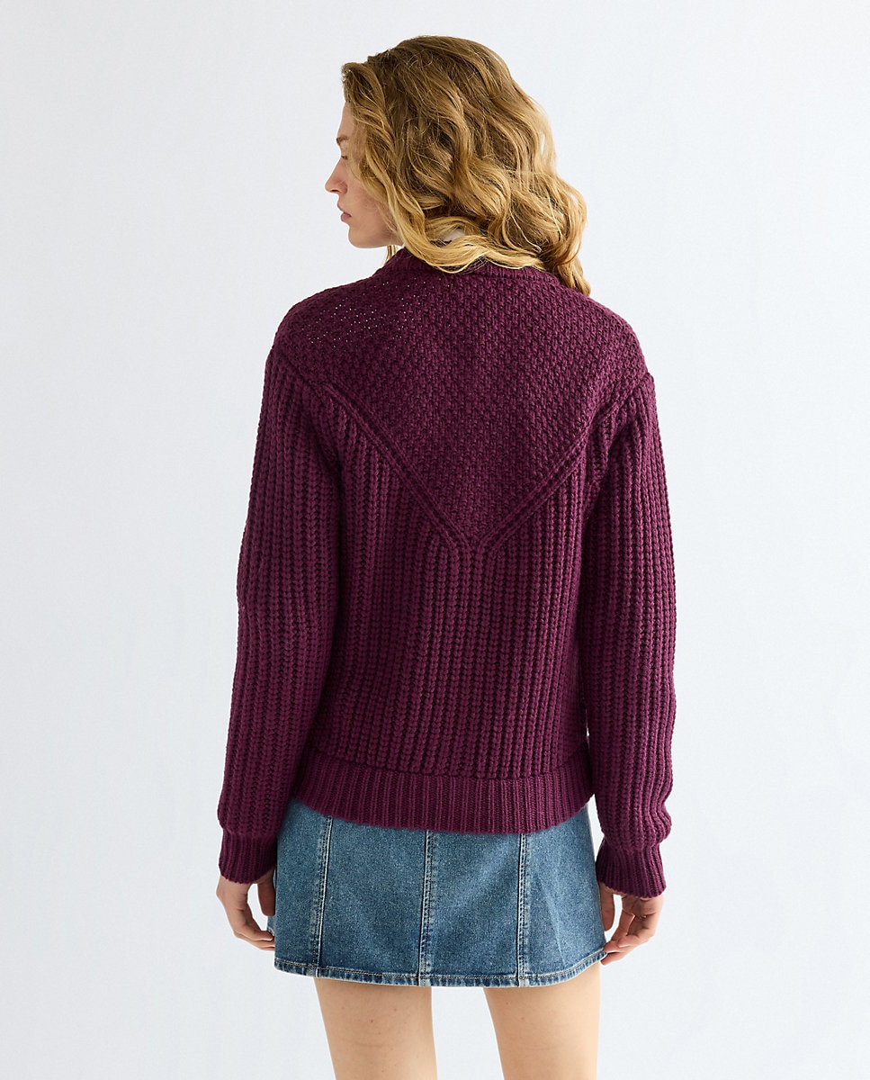 Cárdigan de mujer con canesú de inspiración wéstern - Wrangler - Morado Morado-3