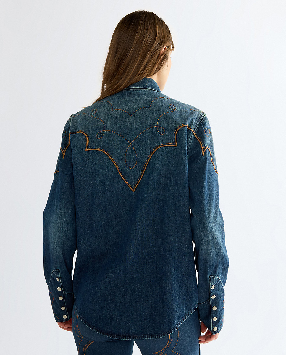 Camisa vaquera de mujer de manga larga de corte regular - Wrangler - Azul Azul-3