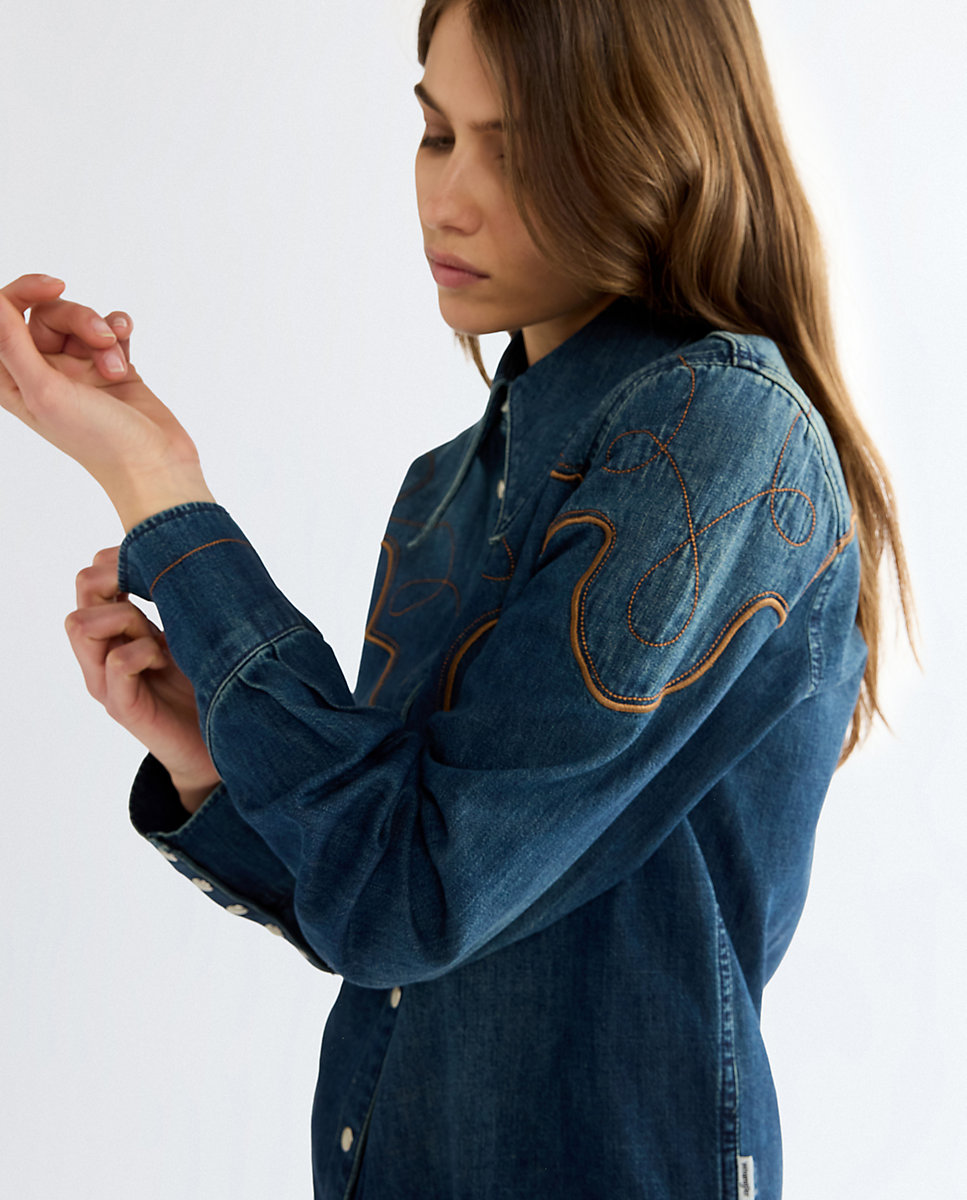 Camisa vaquera de mujer de manga larga de corte regular - Wrangler - Azul Azul-5