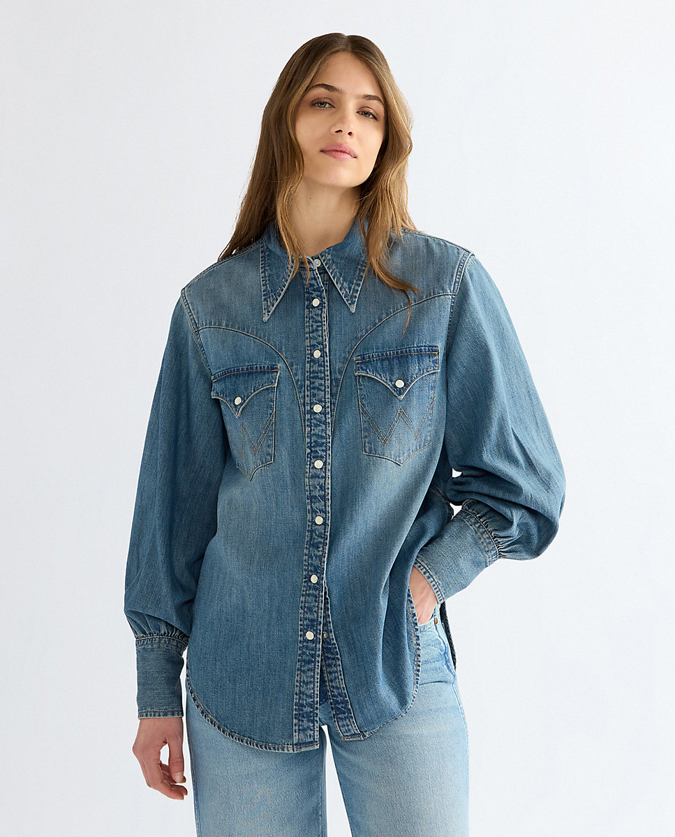 Camisa vaquera de mujer en - Wrangler - Azul Azul-1