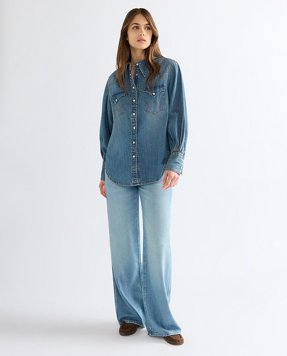 Camisa vaquera de mujer en - Wrangler - Azul Azul-2
