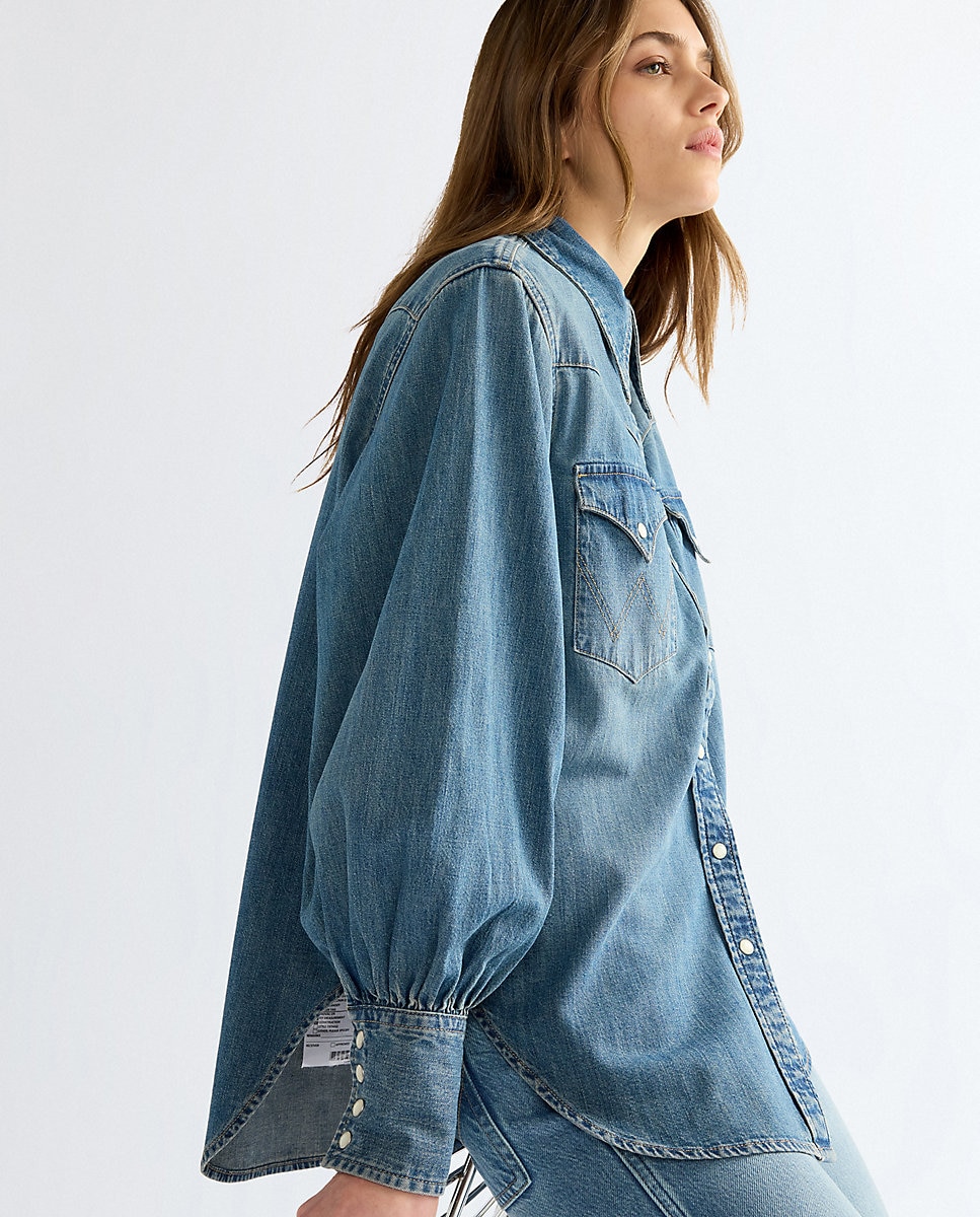 Camisa vaquera de mujer en - Wrangler - Azul Azul-4