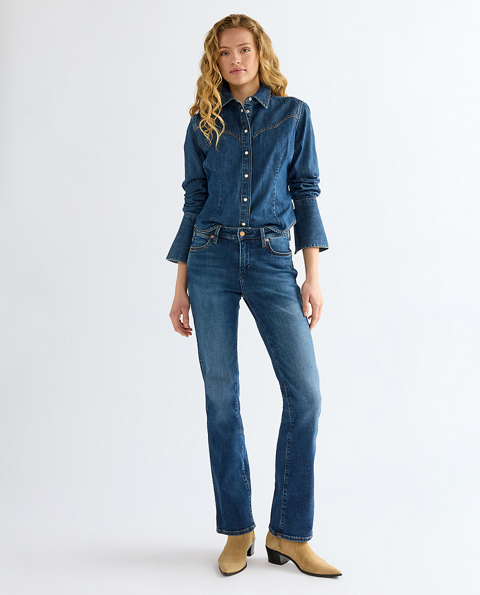 Camisa vaquera de mujer de manga larga de corte slim - Wrangler - Azul Azul-2