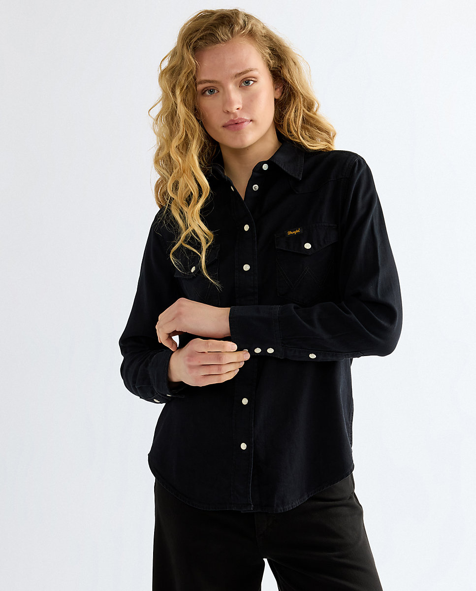 Camisa vaquera de mujer en blanco - Wrangler - Negro Negro-1